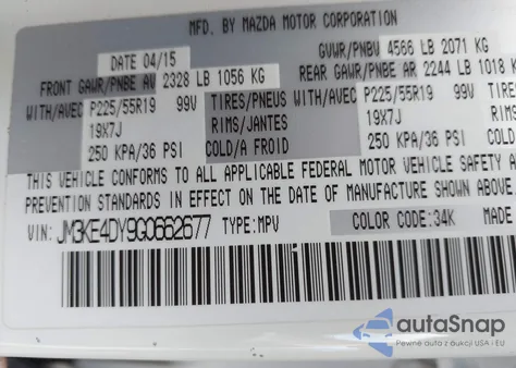 2016 Mazda Cx-5 Grand Touring from USA, damaged, VIN JM3KE4DY9G0662677